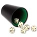 Dobbelbeker zwart vinyl met groen vilt - VE.10 Dobbelbeker zwart vinyl met groen vilt - VE.10