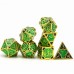 Dobbelstenenset Metaal Steampunk Groen