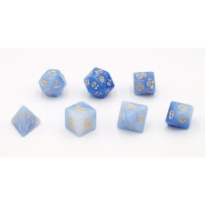 Dobbelstenen Stardust Single Blauw 7set