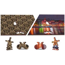 Wooden puzzle Amsterdam by night XL 600