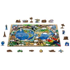 Wooden puzzle Animal Kingdom Map L 300
