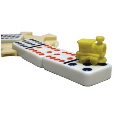 Domino Mexican-Train Dubbel 15 koffer hout