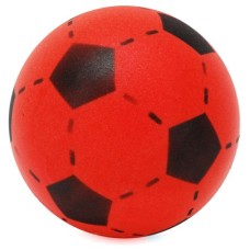 Soccerball foam-rubber red/black 20 cm.