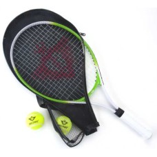 Tennis racket green allu 25 inch 2 balls+cover