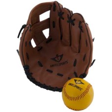 Baseball glove set with ball in net