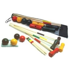 Croquet game 4 players 80 cm wood in net