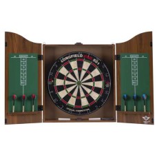 Darts Cabinet with board and 2 sets darts