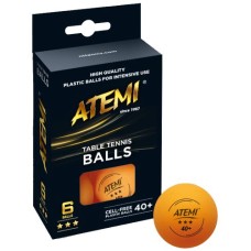 Tafeltennisbal ATEMI 3 ster oranje/6 st.