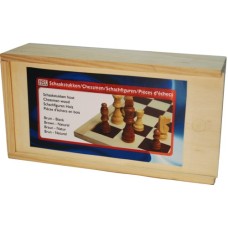 Chessmen wood 77mm.Staunt.3 nat./brown