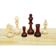 Chessmen Staunton3 wood nat/br.W+F.76mm