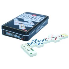 Domino double 6 in tin, coloured points
