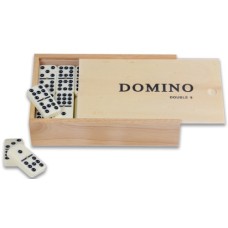 Domino double 9 white with pin,box wood