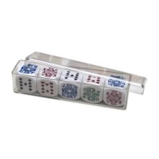 Set of 5 pokerdice 16 mm, in plastic box
* delivery time unknown *