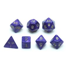 Dice set,7 pcs.assor.Purple marble/pearl
* delivery time unknown *