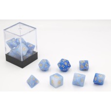 Dobbelstenen Stardust Single Blauw 7set