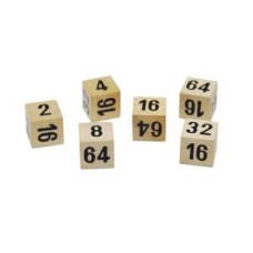 Wooden doubling dice f.backgammon, 16mm.