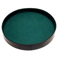 Dice-tray round 26 cm.black vinyl/green felt