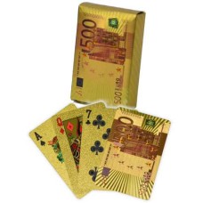 Speelkaarten 500 Euro Goud 100% kunstst
