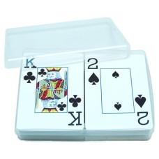 Transp. plastic box for playing cards, empty