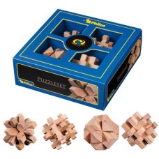 Puzzle set, 4 wooden puzzles 21x21x7.5 cm